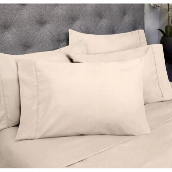 Sweet Home Collection Beige 1500 Count 6 Piece Bedroom Full Bed Sheet Set - Picture 3 of 7